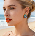 Irregular Abalone Shell Stud Earrings For Women